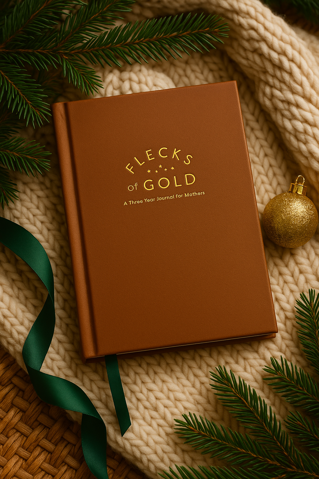 Flecks of Gold 3-year Journal: Camel Vegan Leather