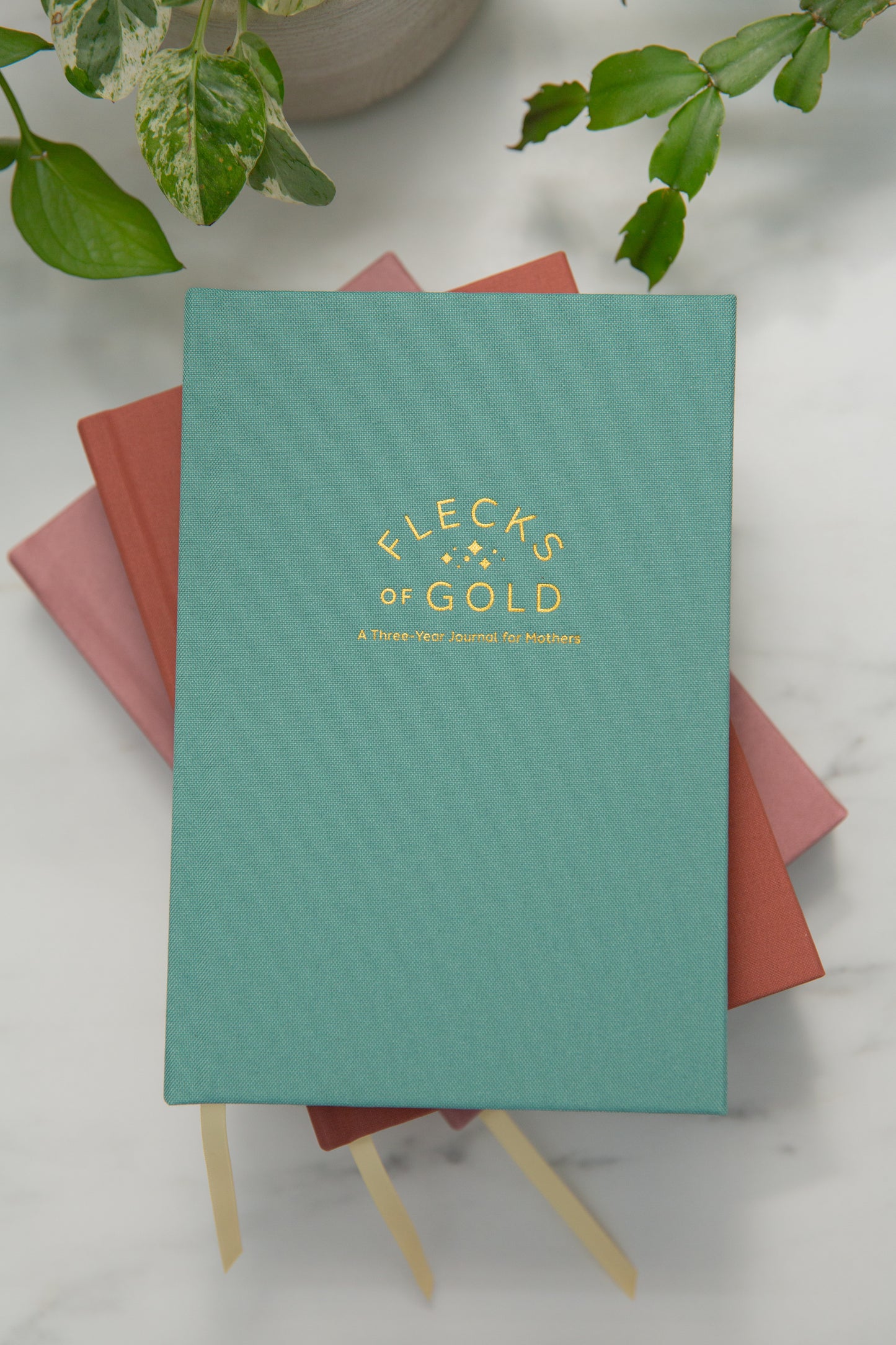 Flecks of Gold 3-Year Journal: Teal Linen
