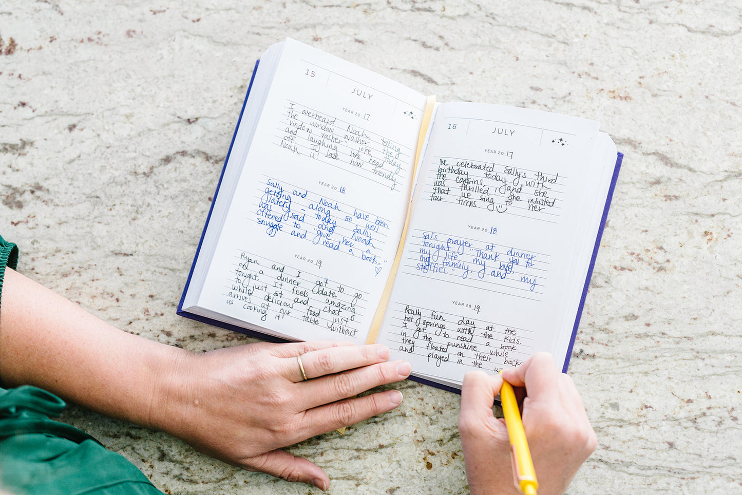 A Three-Year Journal For Mothers. Helping you find the joy in Motherhood. A journal for moms who want to see the good in every day. Helping overwhelmed, busy moms. Created by Rachel Nielson of 3 in 30 Podcast. Motherhood Journal.  Gratitude Journal. Flecks of Gold.