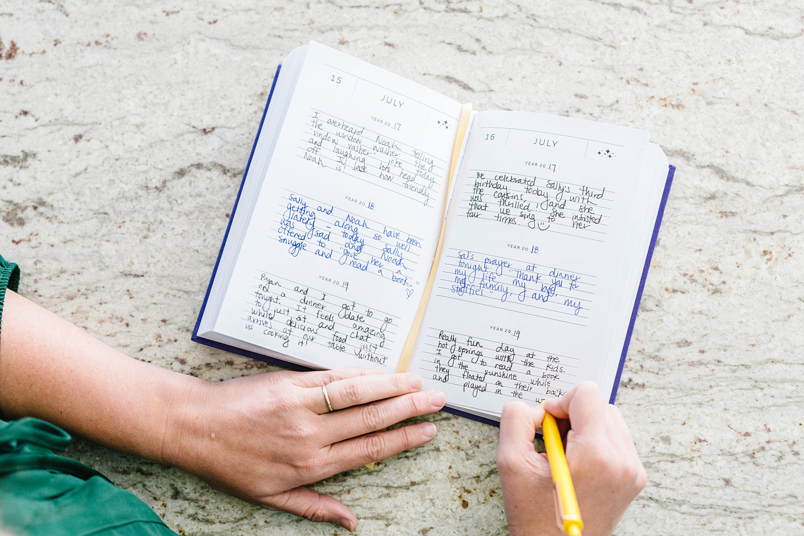 A Three-Year Journal For Mothers. Helping you find the joy in Motherhood. A journal for moms who want to see the good in every day. Helping overwhelmed, busy moms. Created by Rachel Nielson of 3 in 30 Podcast. Motherhood Journal.  Gratitude Journal. Flecks of Gold.