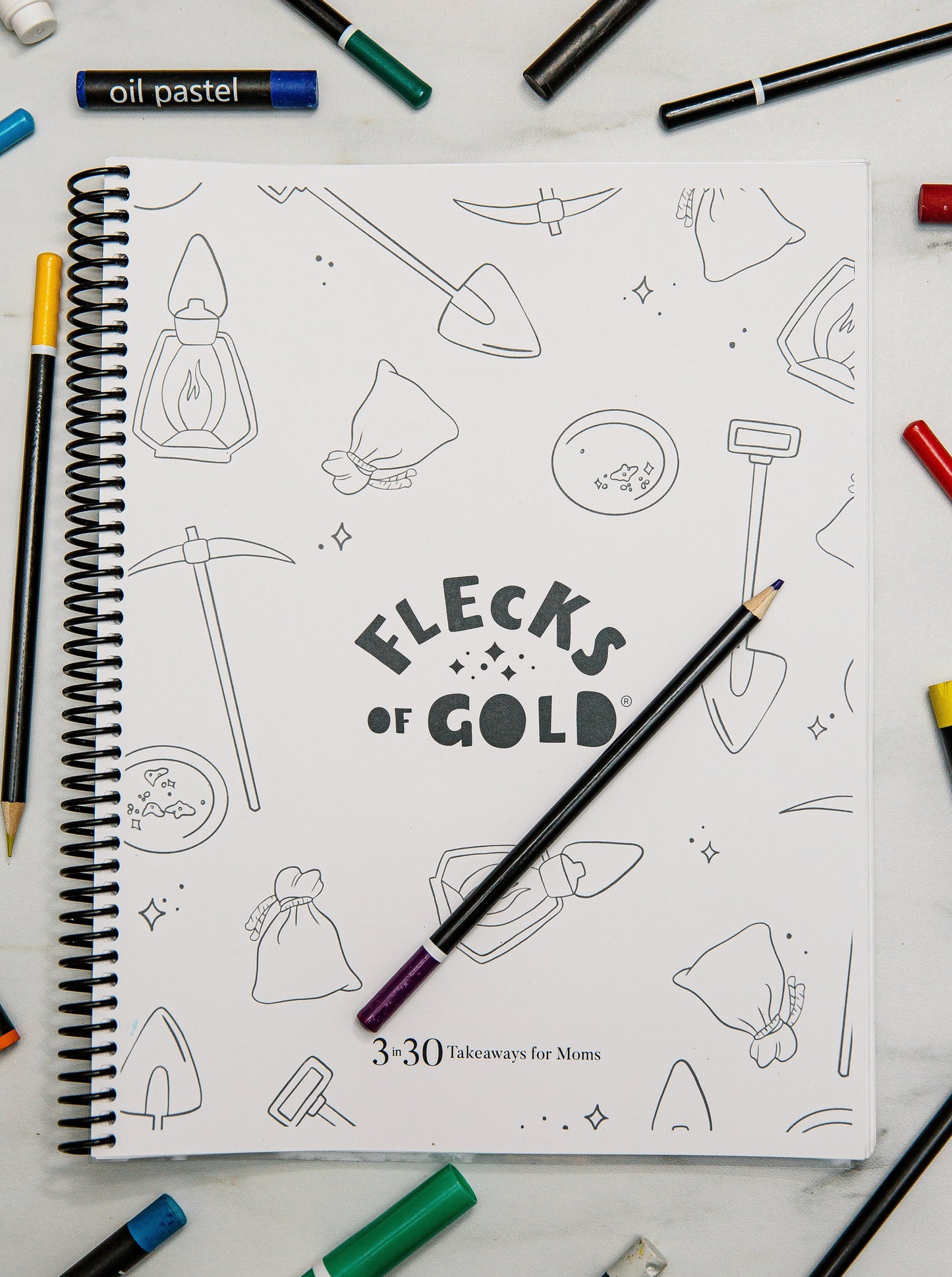 Flecks of Gold Journal for KIDS!  A printable to help teach your children to look for the good, the positive, the GOLD in their lives.  Full year printable with coloring pages included.  Created by Rachel Nielson- host of the 3 in 30 Takeaways for Moms Podcast.