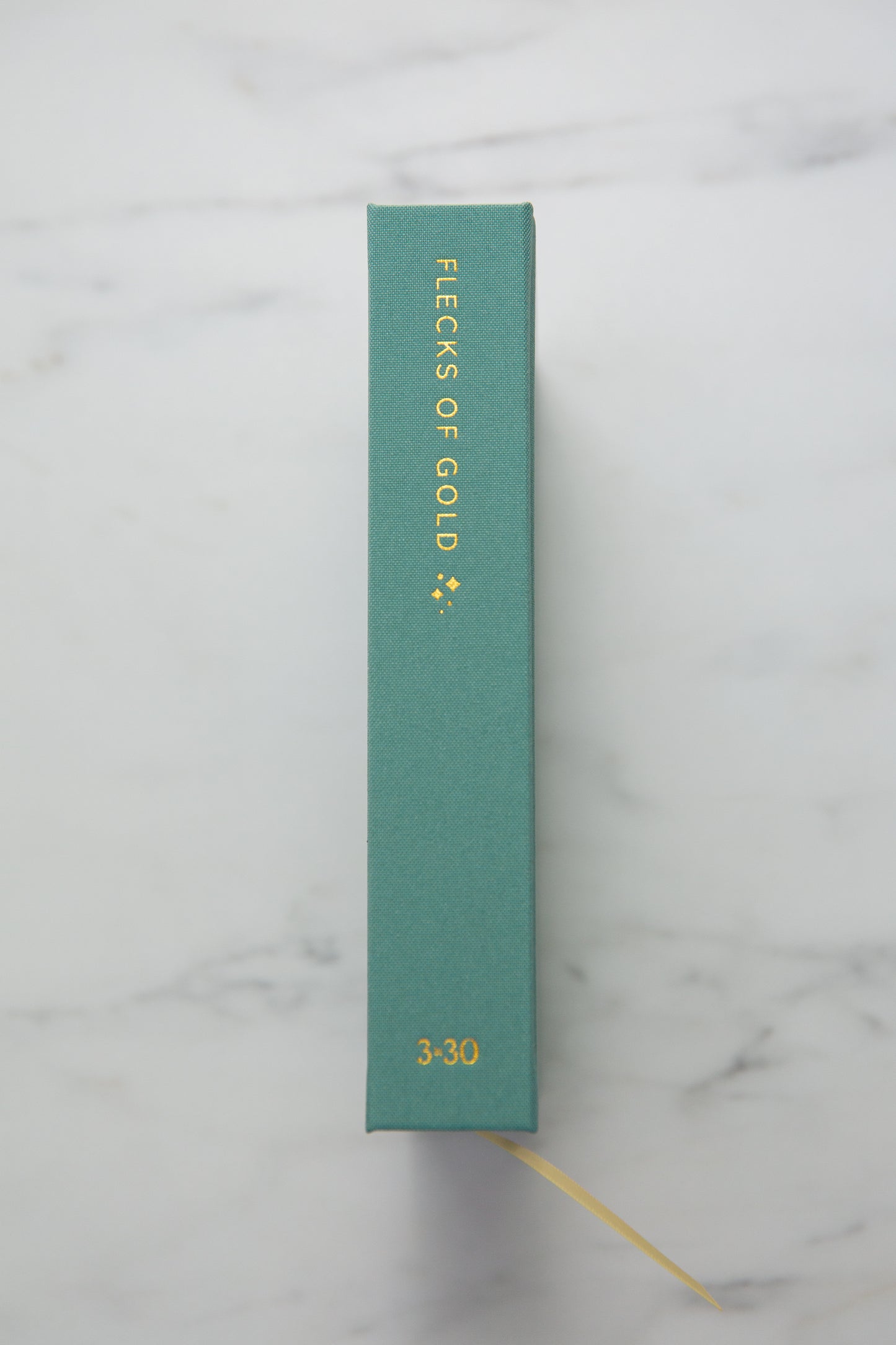 Teal Linen Flecks of Gold Journal with gold embossing. A Three-Year Journal For Mothers. Helping you find the joy in Motherhood. A journal for moms who want to see the good in every day. Helping overwhelmed, busy moms. Created by Rachel Nielson of 3 in 30 Podcast. Motherhood Journal.  Gratitude Journal.