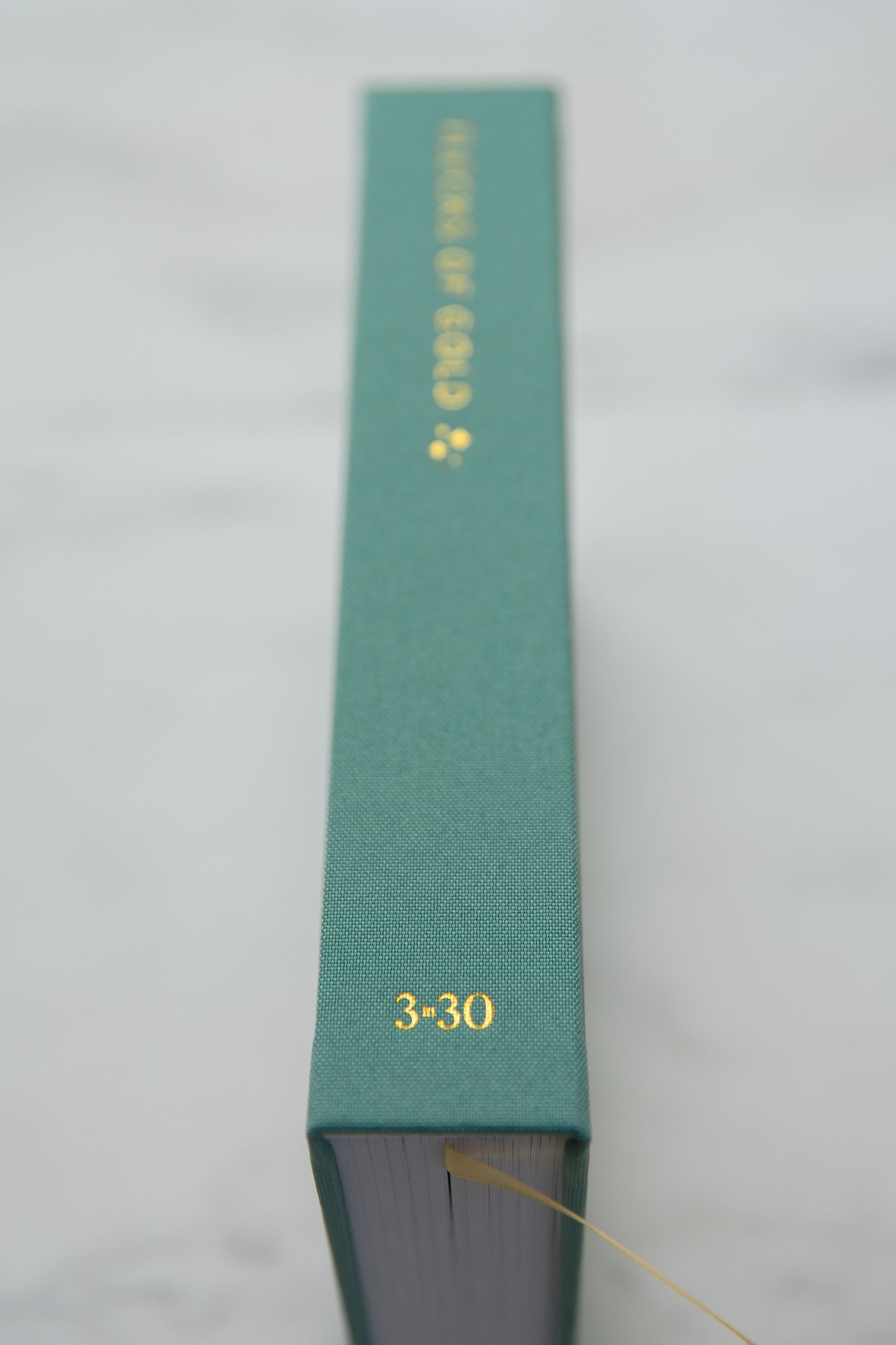 Teal Linen Flecks of Gold Journal with gold embossing. A Three-Year Journal For Mothers. Helping you find the joy in Motherhood. A journal for moms who want to see the good in every day. Helping overwhelmed, busy moms. Created by Rachel Nielson of 3 in 30 Podcast. Motherhood Journal.  Gratitude Journal.