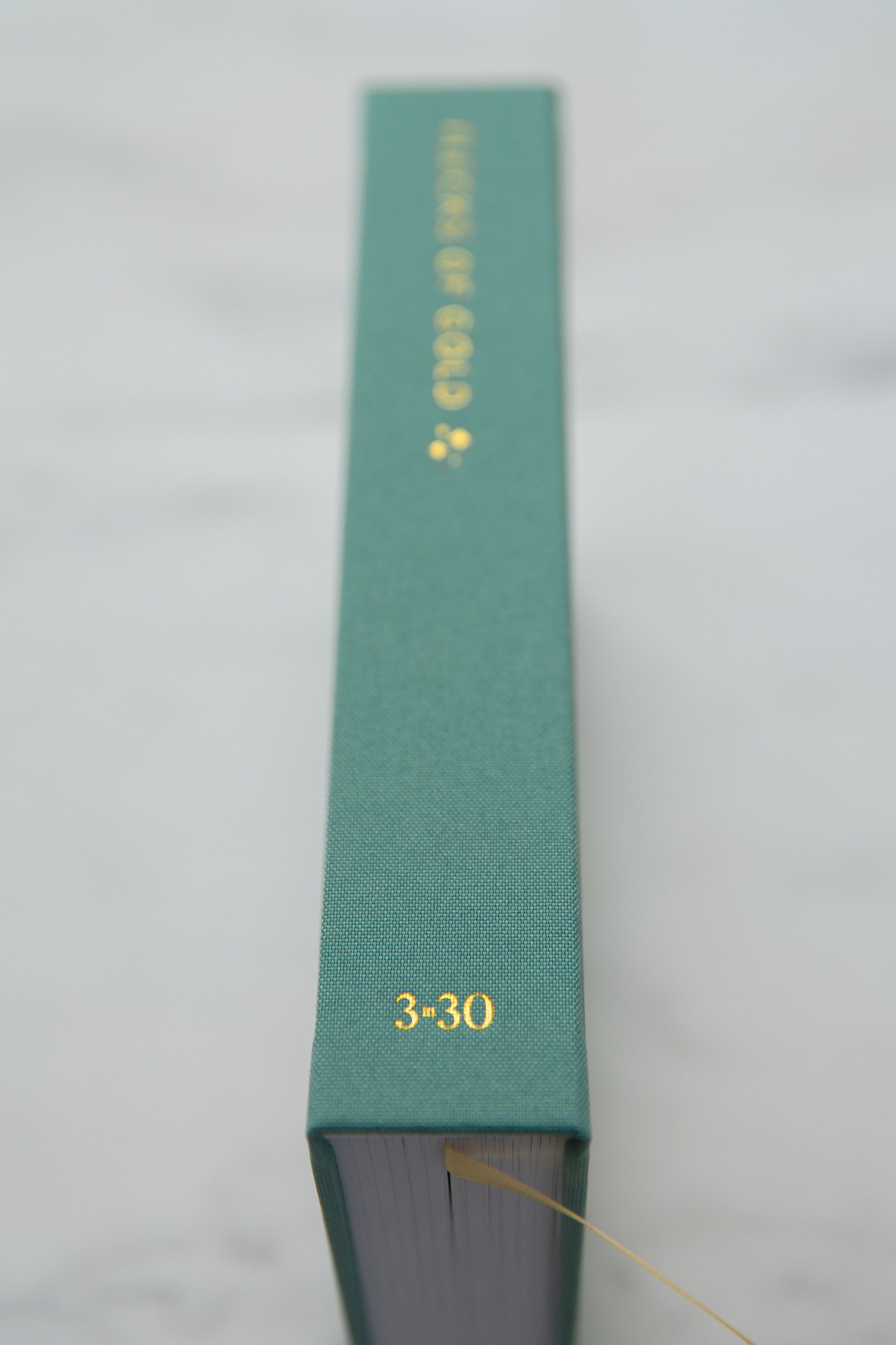 Teal Linen Flecks of Gold Journal with gold embossing. A Three-Year Journal For Mothers. Helping you find the joy in Motherhood. A journal for moms who want to see the good in every day. Helping overwhelmed, busy moms. Created by Rachel Nielson of 3 in 30 Podcast. Motherhood Journal.  Gratitude Journal.