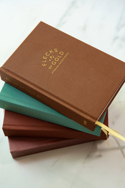 * NEW COLOR*  Flecks of Gold 3-year Journal: Camel Vegan Leather