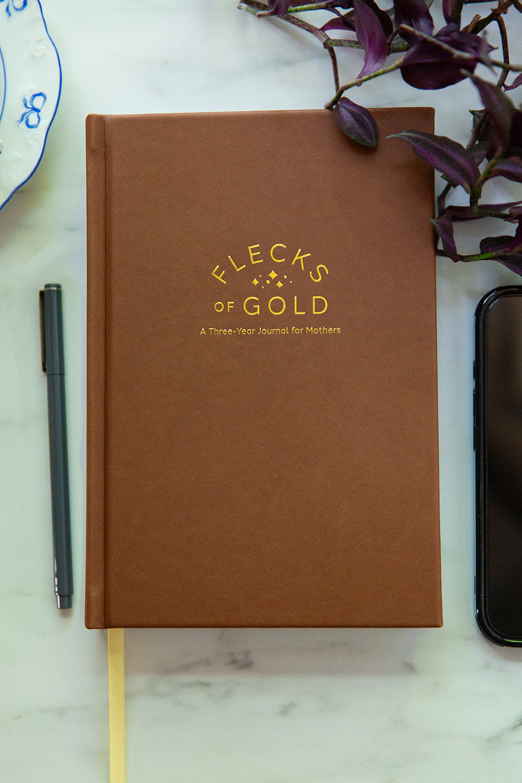 * NEW COLOR*  Flecks of Gold 3-year Journal: Camel Vegan Leather