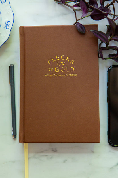 * NEW COLOR*  Flecks of Gold 3-year Journal: Camel Vegan Leather