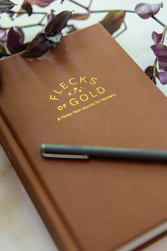 * NEW COLOR*  Flecks of Gold 3-year Journal: Camel Vegan Leather