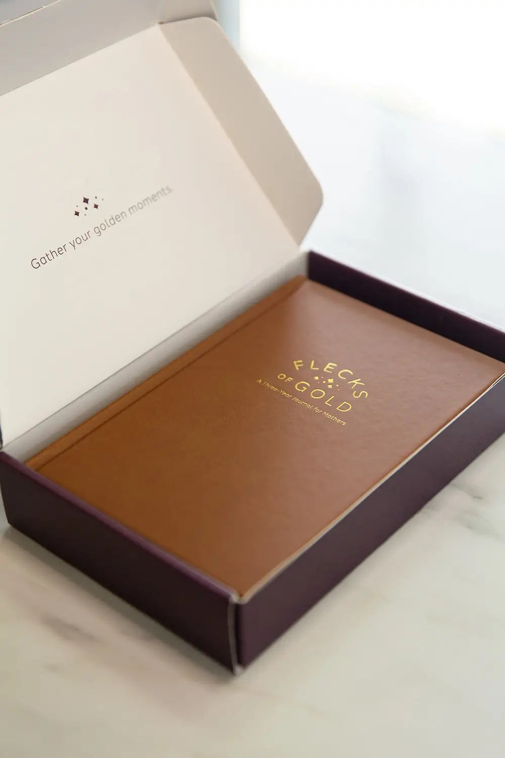 Flecks of Gold 3-year Journal: Camel Vegan Leather